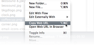 Copy Urls via the context menu